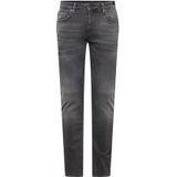 Jeans - Pastel Grey - Metalen Ritssluiting - Steekzakken - Leren Badge