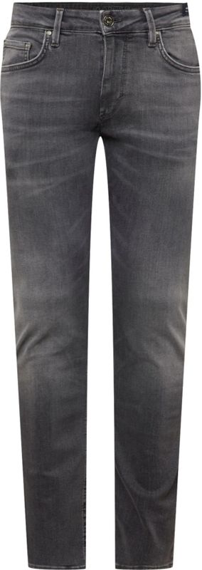 Jeans - Pastel Grey - Metalen Ritssluiting - Steekzakken - Leren Badge