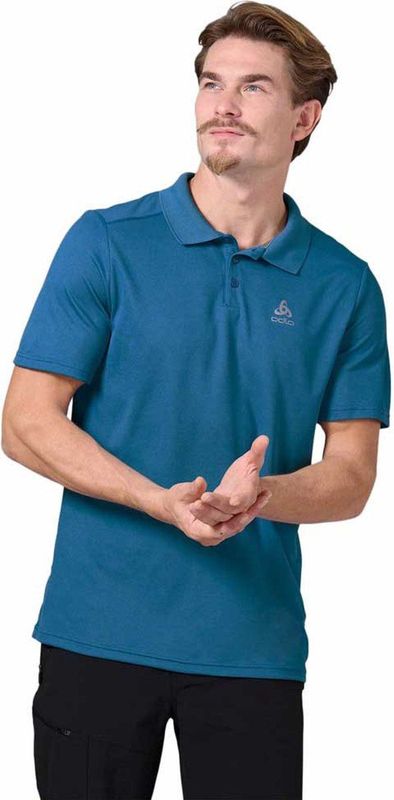 ODLO - F-Dry - Poloshirt - Blauw - 88% Gerecycled Polyester - UV-Bescherming 30+