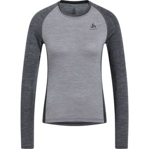Ondershirt Odlo Women Bl Top Crew Neck L/S Natural Performance Grey Melange Dark Grey Melange