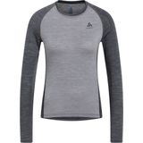 Ondershirt Odlo Women Bl Top Crew Neck L/S Natural Performance Grey Melange Dark Grey Melange