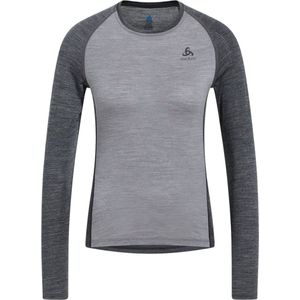 Ondershirt Odlo Women Bl Top Crew Neck L/S Natural Performance Grey Melange Dark Grey Melange