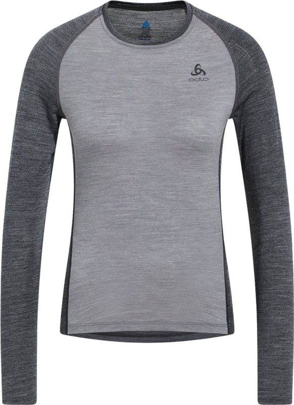 Ondershirt Odlo Women Bl Top Crew Neck L/S Natural Performance Grey Melange Dark Grey Melange