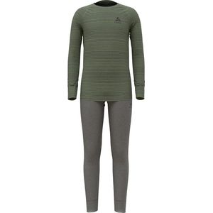 Odlo - Active Warm Eco Set - Basislaagset - Staalgrijs - Groen - Uniseks