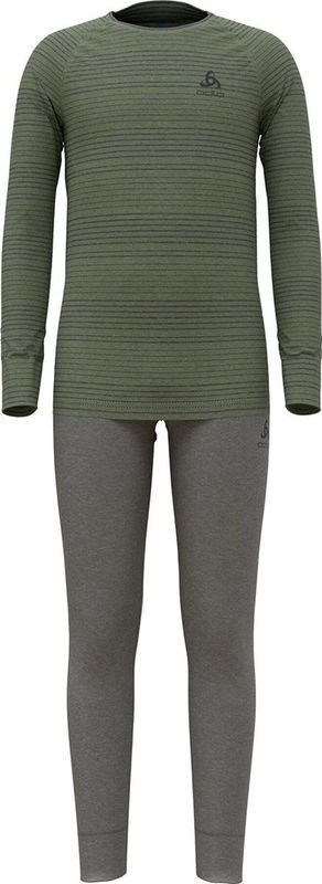 Odlo - Active Warm Eco Set - Basislaagset - Staalgrijs - Groen - Uniseks