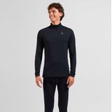 Odlo Baselayer Top Lange Mouwen Halve Rits Merino 2 ZWART