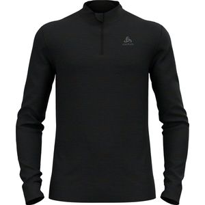 Odlo - Thermokleding - BL Top Turtle Neck L/S Half Zip Merino 2 Black voor Heren van Wol - Maat XXL - Zwart