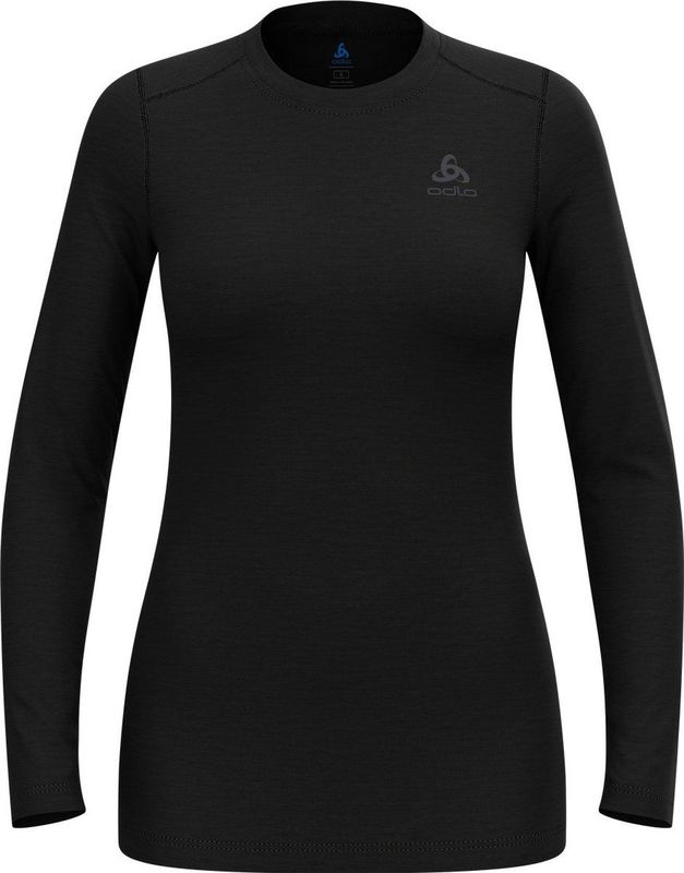 Odlo - BL Top Crew Neck L/S Merino 160 - Thermoshirt - Zwart - 100% Merinowol