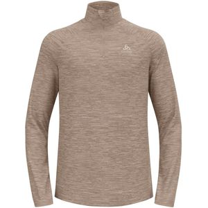 Odlo - Run Easy - Long Sleeve Sweater - Beige - Lichtgewicht, Hoge Ritskraag, Reflecterende Details