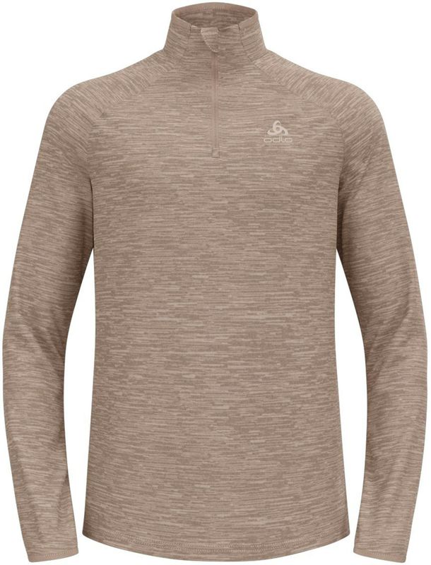 Odlo - Run Easy - Long Sleeve Sweater - Beige - Lichtgewicht, Hoge Ritskraag, Reflecterende Details