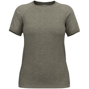 Odlo Essential Seamless Laufshirt Damen - Khaki, Größe XL