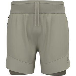Odlo - X-Alp Trail 6 - Hardloopshort - Grijs/Beige - 2-In-1