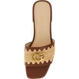 Guess - Tamarra - Leren Teenslippers - Beige