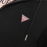 GUESS JEANS - Sweatvest - Zwart - Gevoerde Capuchon, Ritssluiting, Sweatstof