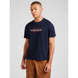 GUESS JEANS - Shirt - Donkerblauw - Ronde Hals - Kwartmouw