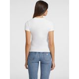 Guess - Tops - Dames - Wit - Katoen - Slim Fit Logo Print Tee
