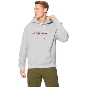 Guess - Gj Reg America Trad - Hoodie - Grijs - Biologische Katoenmix