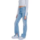 Guess - Flared Jeans - Blauw - Katoen, Lycra - Ritssluiting met Knoop