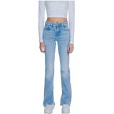 Guess - Flared Jeans - Blauw - Katoen, Lycra - Ritssluiting met Knoop