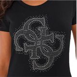 Guess SS RN 4G Logo Tee Dames T-Shirt - Jet Black