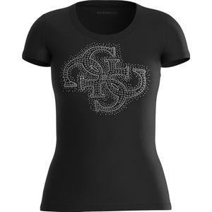Guess SS RN 4G Logo Tee Dames T-Shirt - Jet Black
