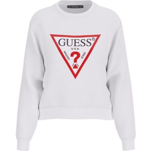 Damessweater Guess CN Original Fleece katoen wit met logo