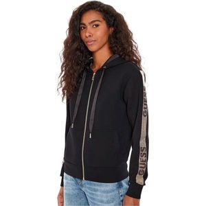 Guess Hooded Logo Sweatshirt Dames Vest - Zwart