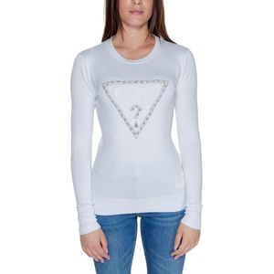 Guess - Trui - Wit - Viscose - Polyamide - Lycra - Ronde Hals - Lange Mouwen