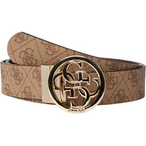 Guess Noelle Verstelbare en Omkeerbare Dames Broekriem - Latte Logo - Maat S