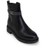 Guess - Enkellaarsjes - Zwart - Leer - Monogramprint