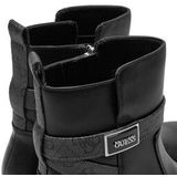 Guess - Enkellaarsjes - Zwart - Leer - Monogramprint