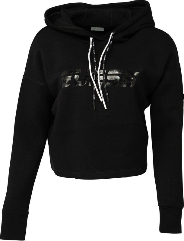 Guess - Hoodie - Zwart - Scuba Stof - Met Logo