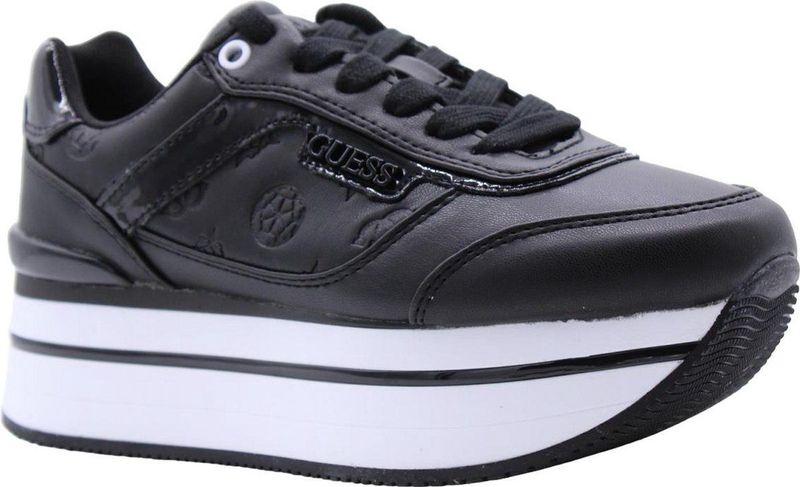 Guess - Sporty White Lace Up Sneakers - Wit