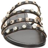 Guess - Slippers - Zwart - 4 Bandjes - Zilveren Steentjes