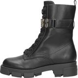 Guess - Enkellaarsjes - Zwart - Imitatieleer - Vetersluiting