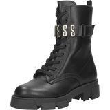 Guess - Enkellaarsjes - Zwart - Imitatieleer - Vetersluiting
