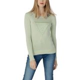 Guess - Pullover - Groen - Viscose Polyester Lycra - Ronde Hals Lange Mouwen