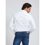 Guessvoor mannen. M1YH20W7ZK1 Overhemd Slim fit wit (XS), Casual, Katoen, Klassiek, Lange mouwen