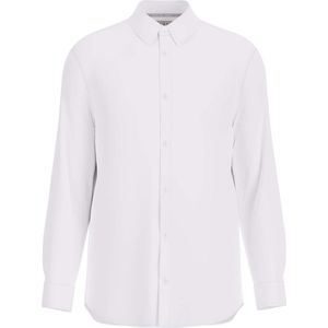 Guessvoor mannen. M1YH20W7ZK1 Overhemd Slim fit wit (XS), Casual, Katoen, Klassiek, Lange mouwen