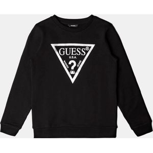 Guess - Sweater - Zwart - Katoen - Regular Fit - Logo Driehoek