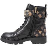 Guess - Zwarte Leren Combat Boots - Dames
