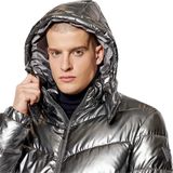 Guess - M1Bl 25 - Winterjas - Grijs - Klassieke Zilveren Herenjas