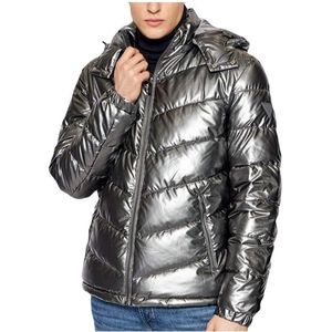 Guess - M1Bl 25 - Winterjas - Grijs - Klassieke Zilveren Herenjas