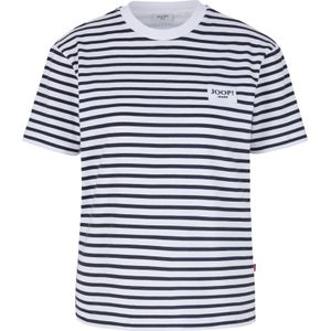 Joop Jeans - Shirt - Dark Blue - Met Ronde Hals - Met Strepen