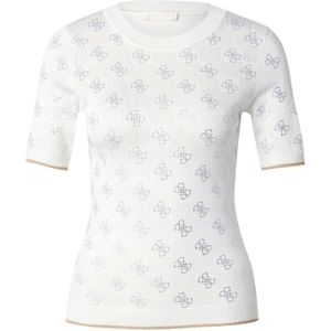 Guess - Rosie 4G Rn Ss Swtr - Gebreide Trui - Crèmewit - 78% Viscose, 22% Polyamide