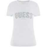 Guess - CN SS Logo Lace Tee - Sky High - Katoen - Slim Fit