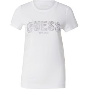Guess CN SS Logo Lace Tee - Pure White XS