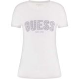 Guess - CN SS Logo Lace Tee - Pure White - Katoen