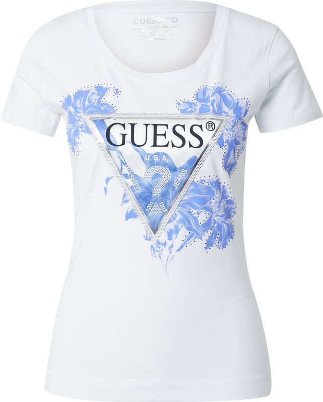 Guess - Tops - Dames - Wit - Katoen - Bedrukt T-shirt