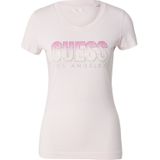 Guess - Glitter Degrade Logo T-shirt - Roze - Katoen
